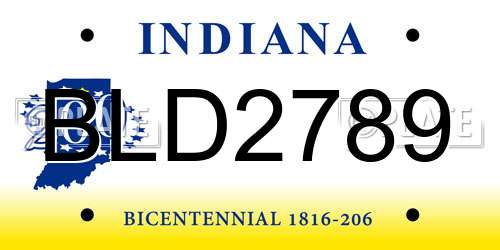 BLD2789 Indiana License Plate