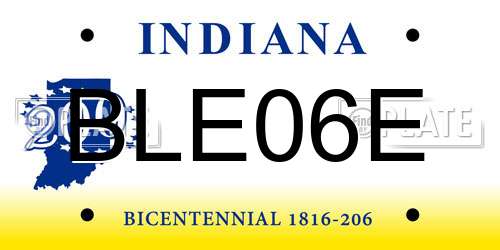 BLE06E Indiana License Plate
