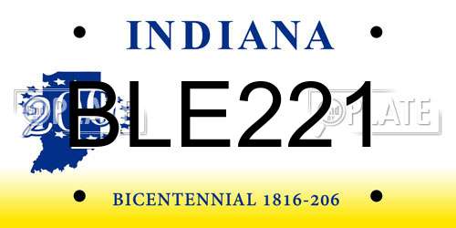 BLE221 Indiana License Plate