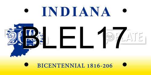 BLEL17 Indiana License Plate