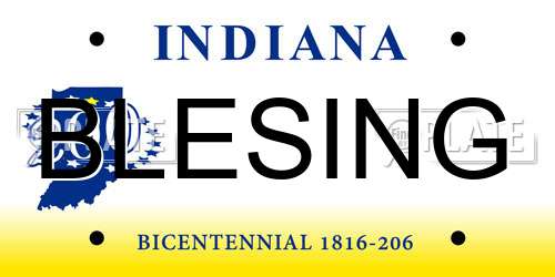 BLESING Indiana License Plate