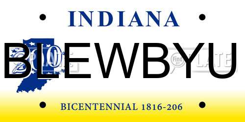 BLEWBYU Indiana License Plate