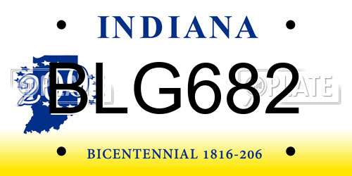 BLG682 Indiana License Plate