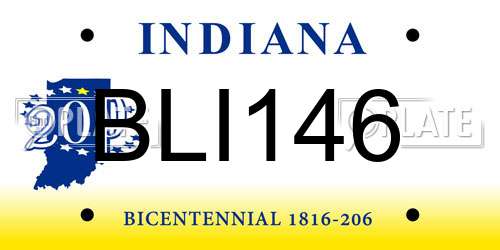 BLI146 Indiana License Plate