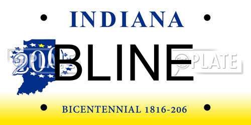 BLINE Indiana License Plate