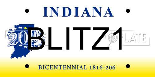 BLITZ1 Indiana License Plate