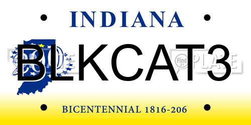 BLKCAT3 Indiana License Plate
