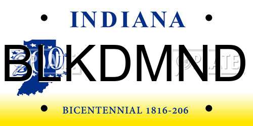 BLKDMND Indiana License Plate