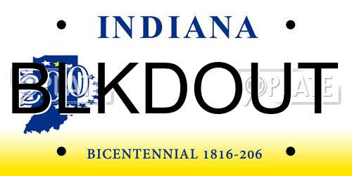BLKDOUT Indiana License Plate