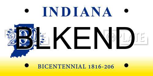BLKEND Indiana License Plate