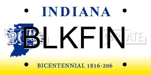 BLKFIN Indiana License Plate