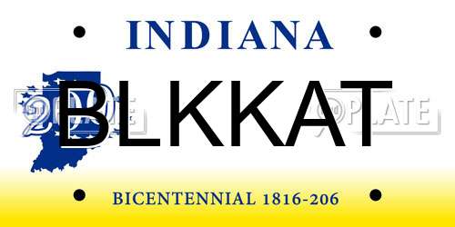 BLKKAT Indiana License Plate