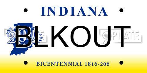 BLKOUT Indiana License Plate