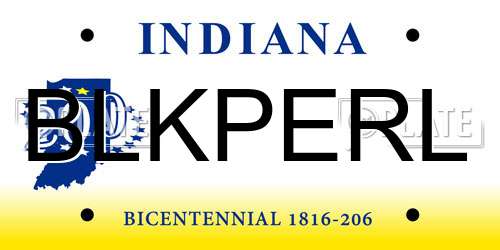 BLKPERL Indiana License Plate