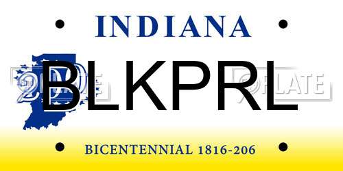 BLKPRL Indiana License Plate