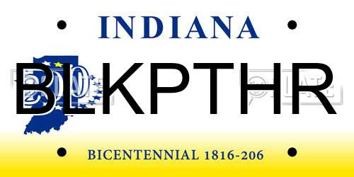 BLKPTHR Indiana License Plate