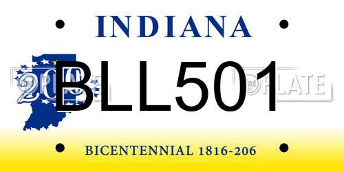 BLL501 Indiana License Plate