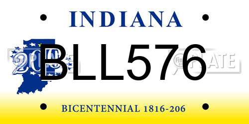 BLL576 Indiana License Plate