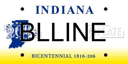 BLLINE Indiana License Plate
