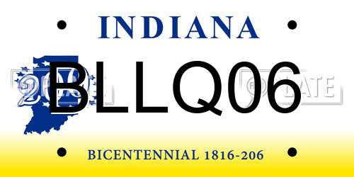 BLLQ06 Indiana License Plate