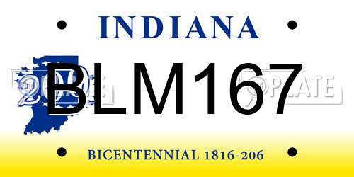 BLM167 Indiana License Plate