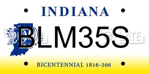 BLM35S Indiana License Plate