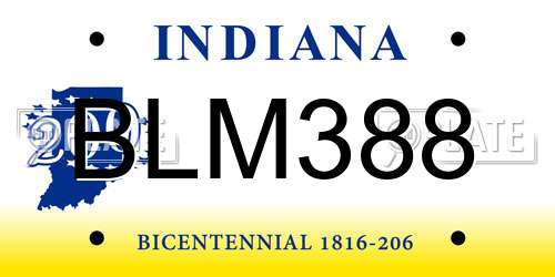 BLM388 Indiana License Plate