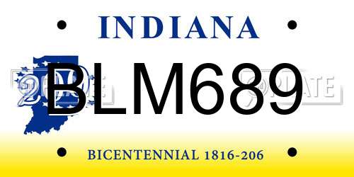 BLM689 Indiana License Plate