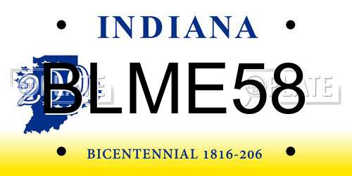 BLME58 Indiana License Plate