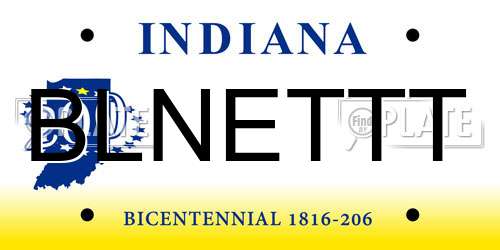 BLNETTT Indiana License Plate