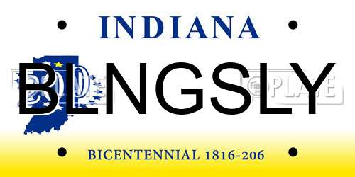 BLNGSLY Indiana License Plate