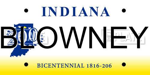 BLOWNEY Indiana License Plate