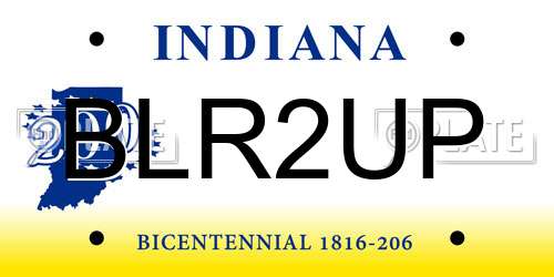 BLR2UP Indiana License Plate