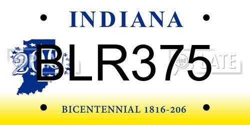 BLR375 Indiana License Plate