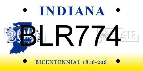 BLR774 Indiana License Plate
