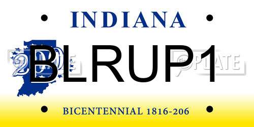 BLRUP1 Indiana License Plate