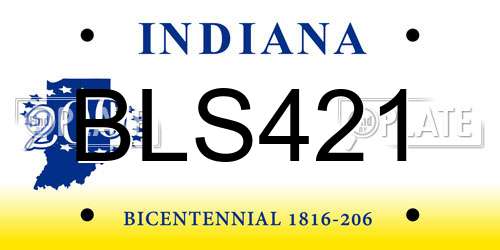 BLS421 Indiana License Plate