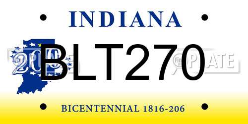 BLT270 Indiana License Plate