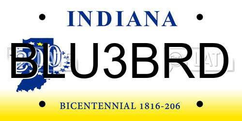 BLU3BRD Indiana License Plate