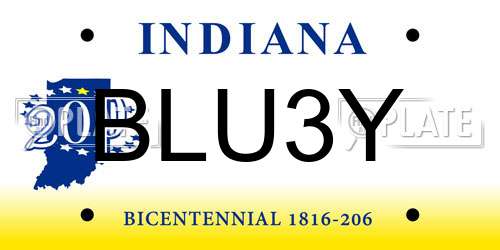 BLU3Y Indiana License Plate