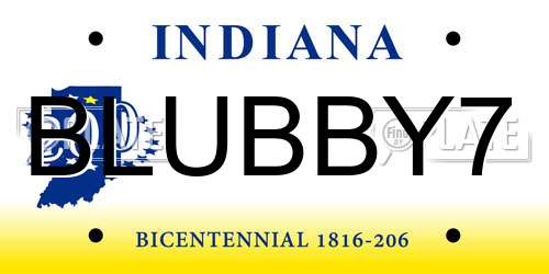 BLUBBY7 Indiana License Plate