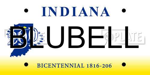 BLUBELL Indiana License Plate