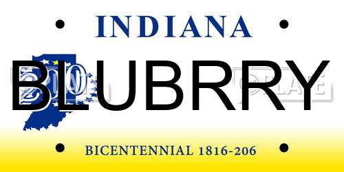 BLUBRRY Indiana License Plate