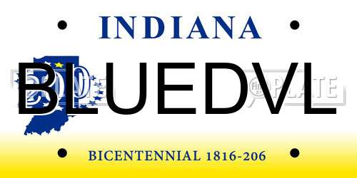 BLUEDVL Indiana License Plate