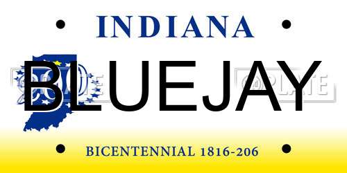 BLUEJAY Indiana License Plate
