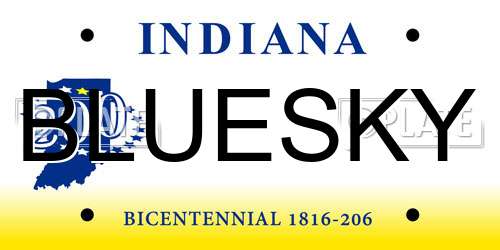 BLUESKY Indiana License Plate