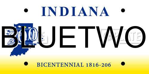 BLUETWO Indiana License Plate