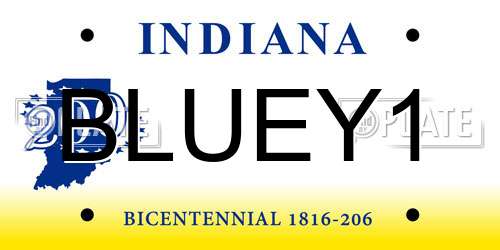 BLUEY1 Indiana License Plate