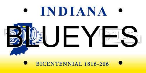BLUEYES Indiana License Plate