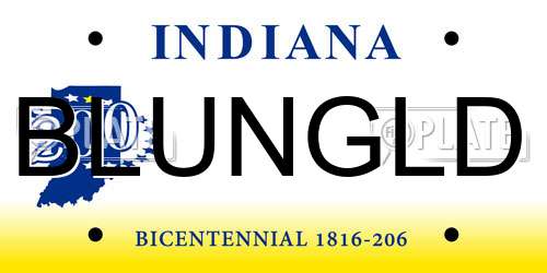 BLUNGLD Indiana License Plate